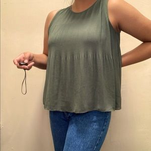 Flowy Olive Tank Top